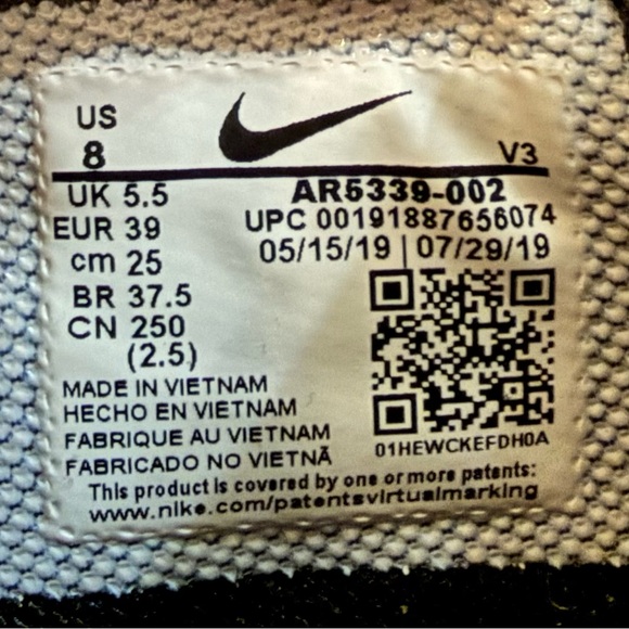 Women’s Nike Air Force 1 Sage Low Athletic Sneakers Shoes Black White US Size 8 - Picture 9 of 9